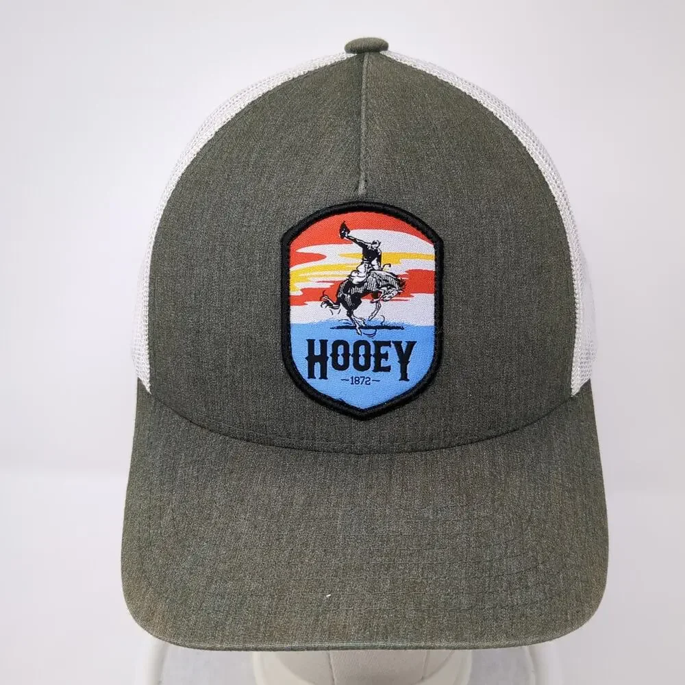 Hooey Snapback Trucker Hat Green One Size Adjustable Embroidered Mesh Back - Picture 2 of 9